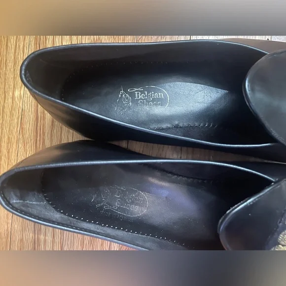 Black Leather Loafers with Gold Embroidery - Picture 4 of 10